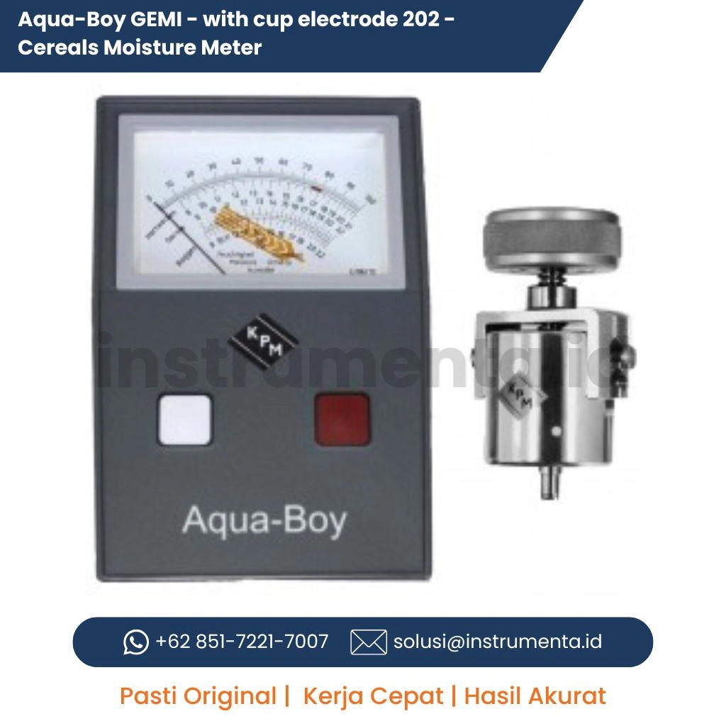Distributor Aqua-Boy GEMI dengan Cup Electrode 202 Cereals Moisture Meter Alat Ukur Kadar Air Biji-Bijian